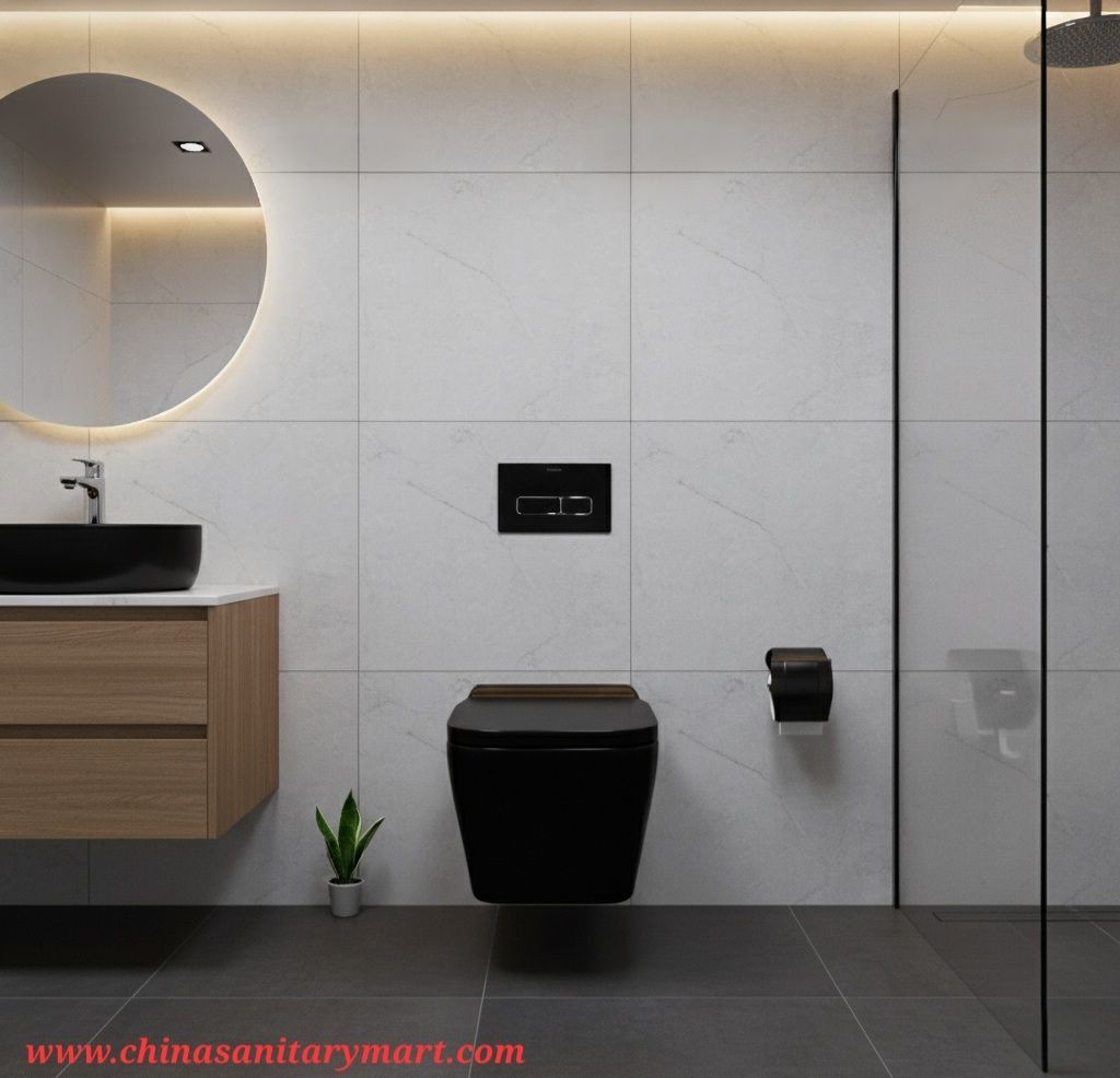 Wall Hung commode Black Matte -2006 ( Full Set)