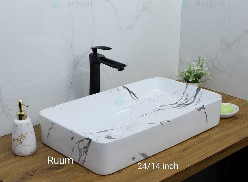 Top basin counter top basin white marble 24 * 14 inch
