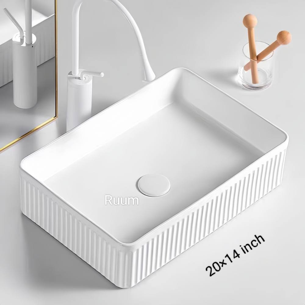 TOP BASIN ART COUNTER - White 13.5/19.5 inch