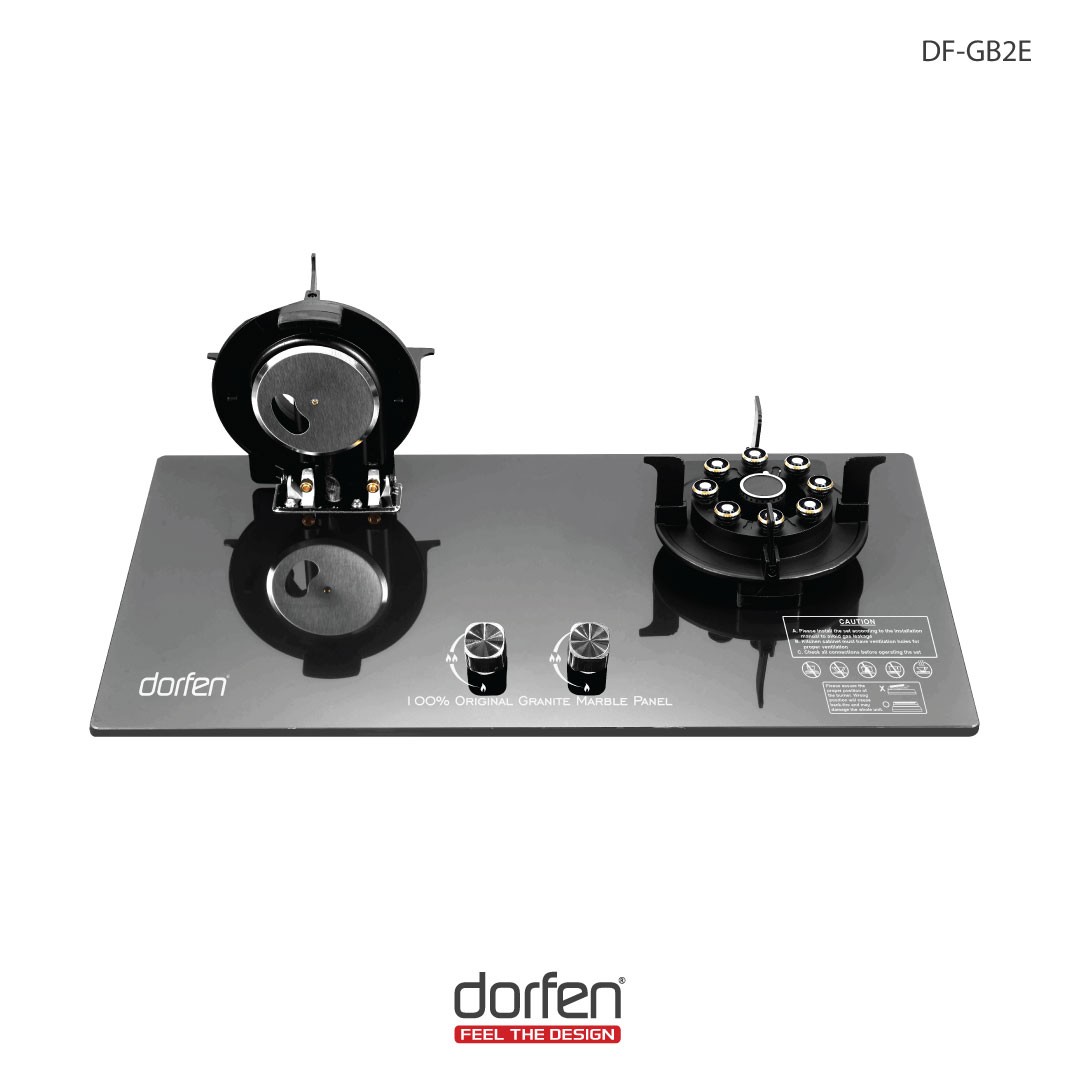 DORFEN Folding 2 Burner Marble Panel, DF-GB2E NG/LPG