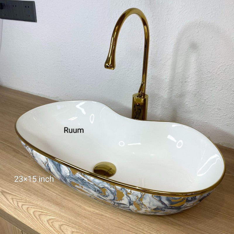 TOp basin golden grey china 23/15 inch