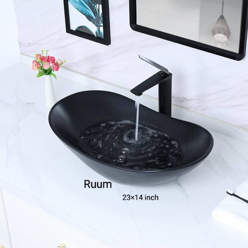 TOP BASIN ART COUNTER - Boat Black Matte  (24/14 inch)