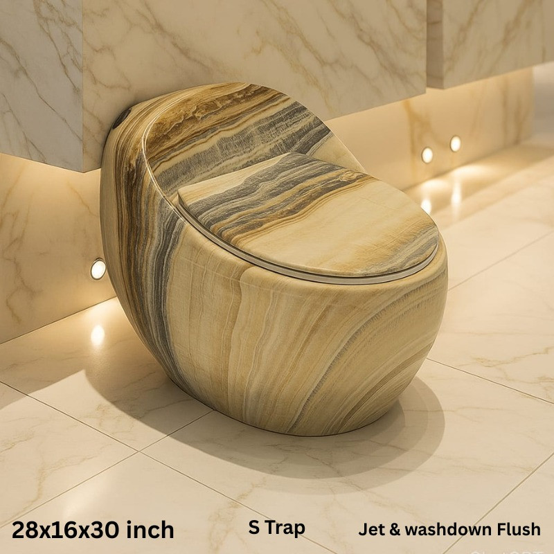 Egg Shape High Commode-2040M Marble Shade