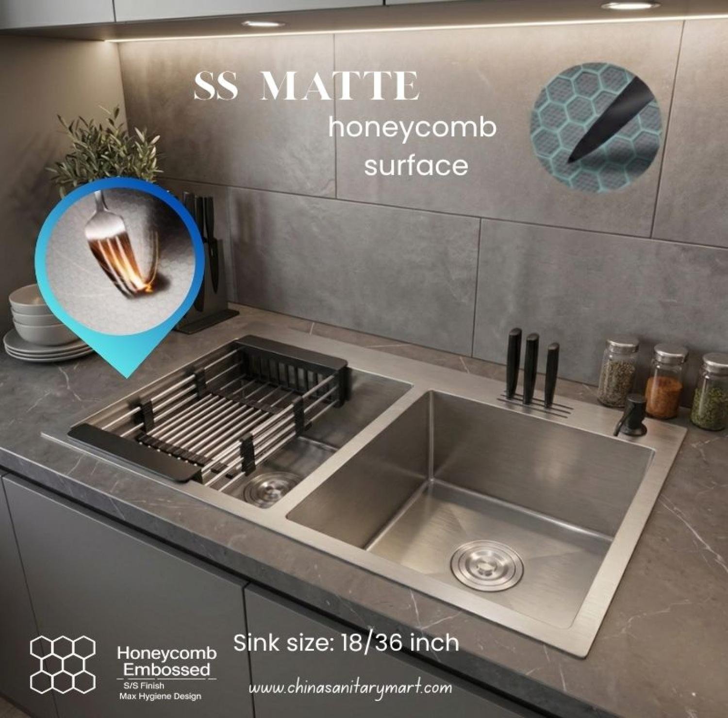 sink,kitchensink,blacksink,sinkcombo,36inchsink,handmadesink, 18/36 Inch Sink matte,