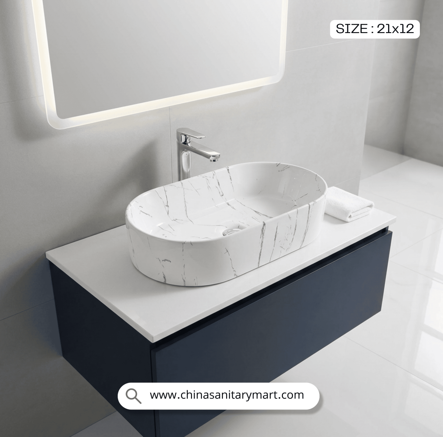 Marble Capsule Basin, 1010-M2, 21x12 Top Basin, Modern Bathroom Sink, Luxury Sanitaryware, China Sanitary Mart, বাথরুমের বেসিন, মার্বেল ফিনিশ বেসিন, মিরপুর স্যানিটারি শপ, ক্যাপসুল শেপ বেসিন।