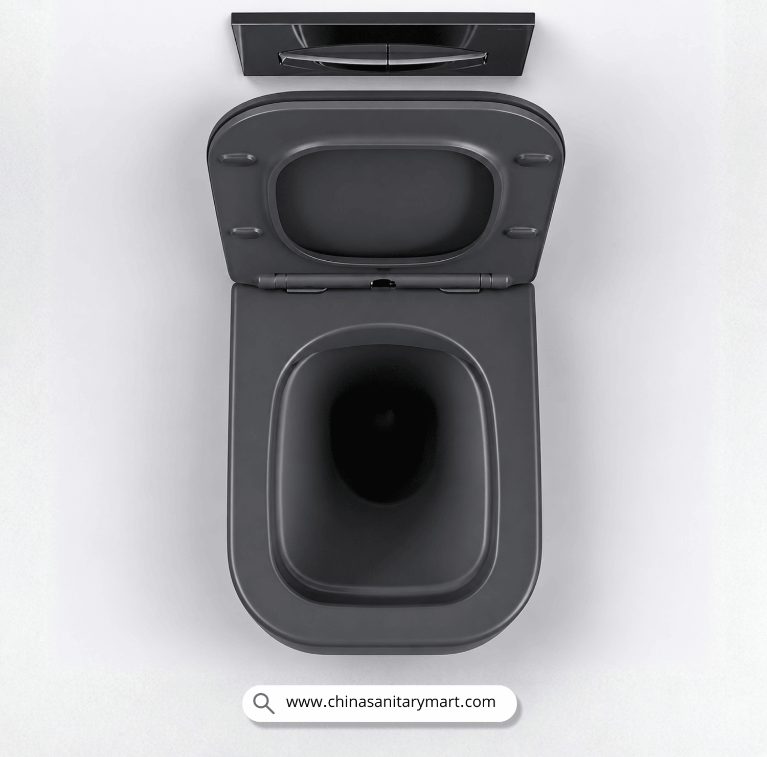 Italian Standard T103MDG, matte dark grey wallcommode, grey wall hung toilet, square wall mounted commode, grey toilet bowl, luxury sanitary ware, premium ceramic toilet, China Sanitary Mart, space saving commode, modern bathroom fittings