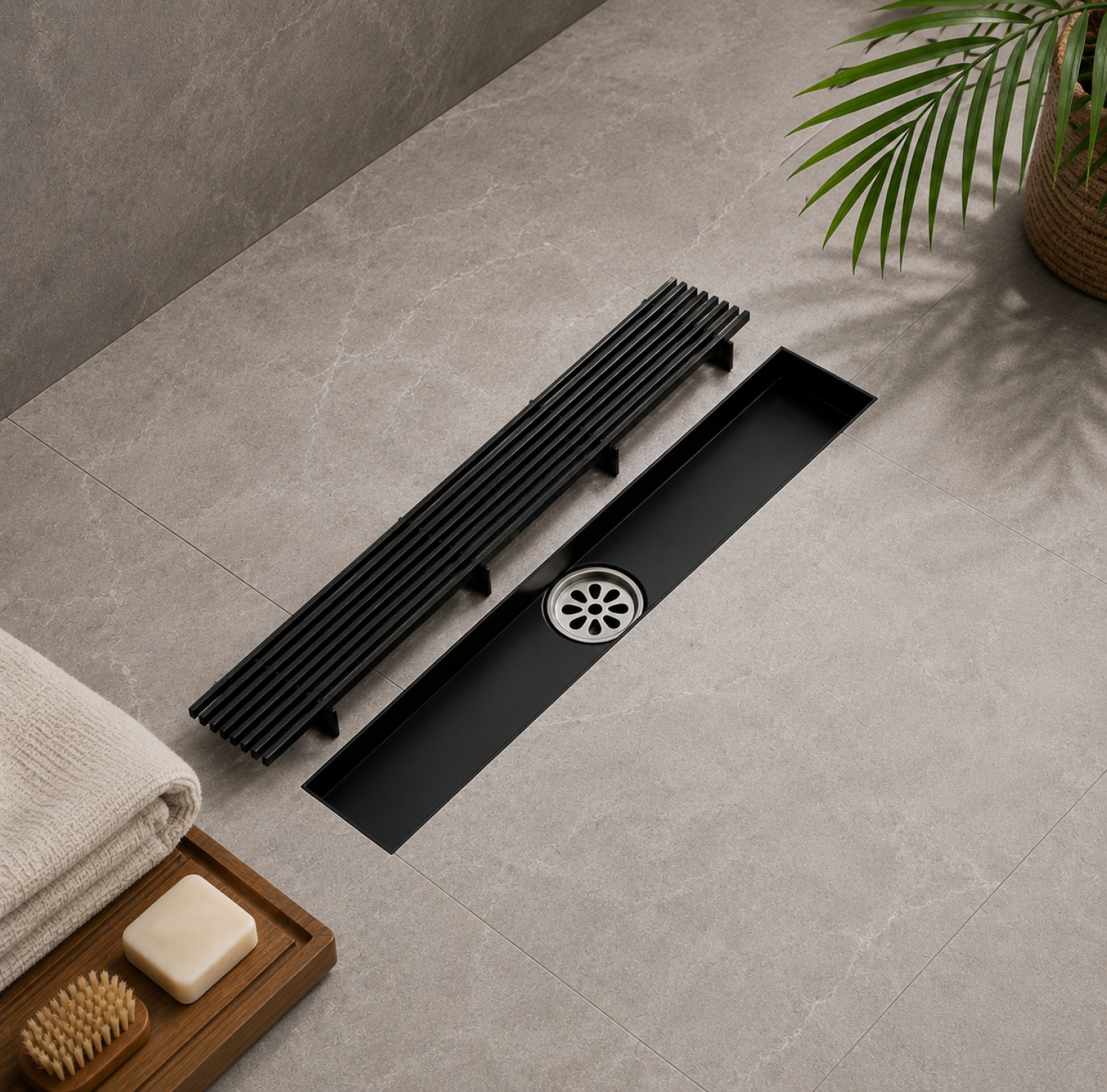SS Bathroom Drain, Matte Black Drain, 12x3 Inch Drain, Black Floor Drain, FT Net Drain, Stainless Steel Linear Drain, Shower Drain, Bathroom Floor Drain, Luxury Bathroom Drain, Modern Drain Cover, Wet Room Drain, Linear Shower Drain