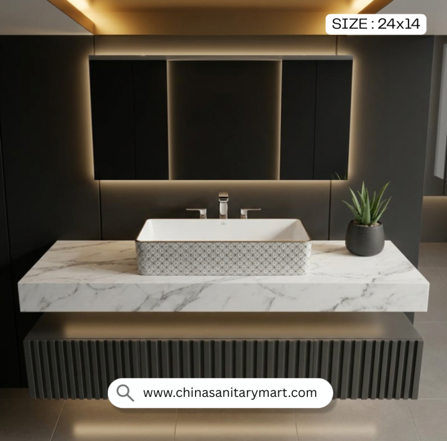 Top Basin CT 1424, CT 1424 Basin, Countertop Basin, Top Basin, Luxury Wash Basin, Rectangular Basin, Ceramic Wash Basin, Designer Basin, Decorative Basin, Premium Bathroom Basin, Modern Basin, Table Top Basin, Vanity Basin