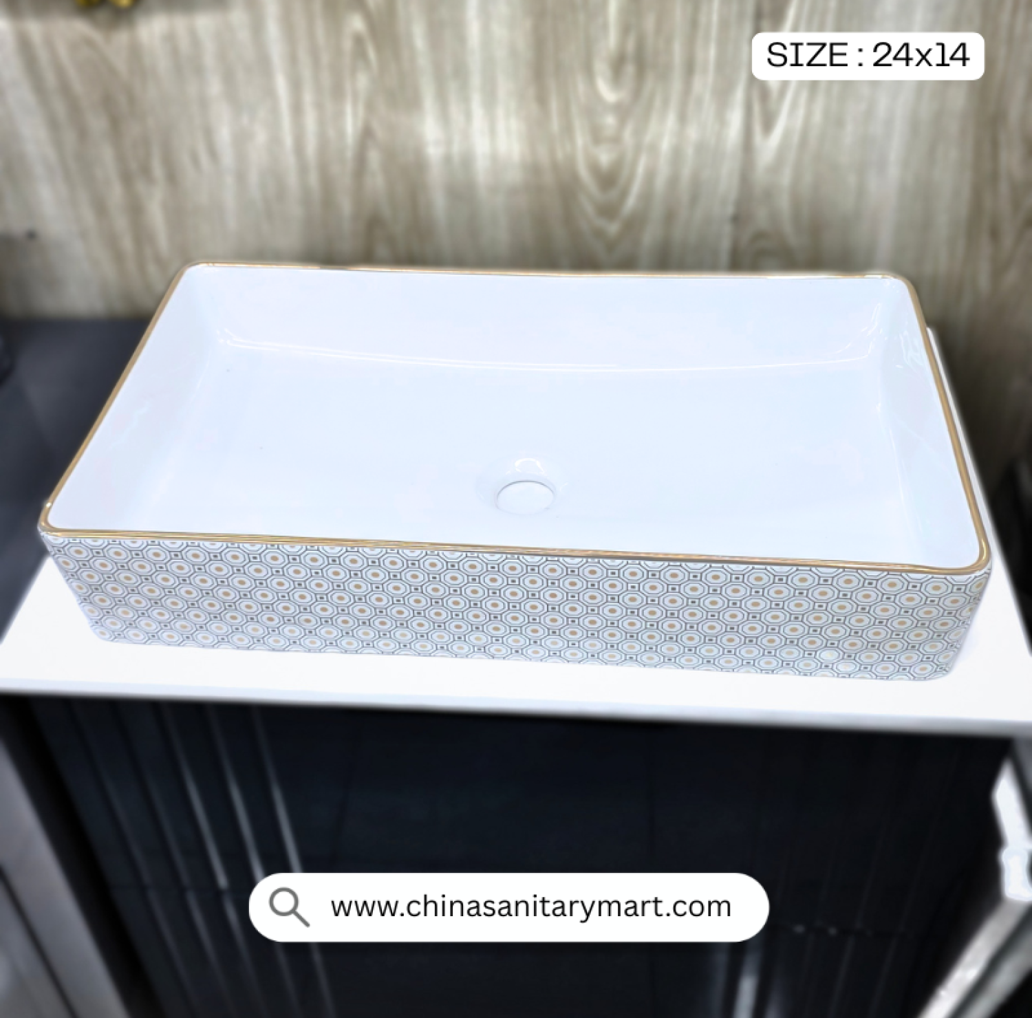 Top Basin CT 1424, CT 1424 Basin, Countertop Basin, Top Basin, Luxury Wash Basin, Rectangular Basin, Ceramic Wash Basin, Designer Basin, Decorative Basin, Premium Bathroom Basin, Modern Basin, Table Top Basin, Vanity Basin