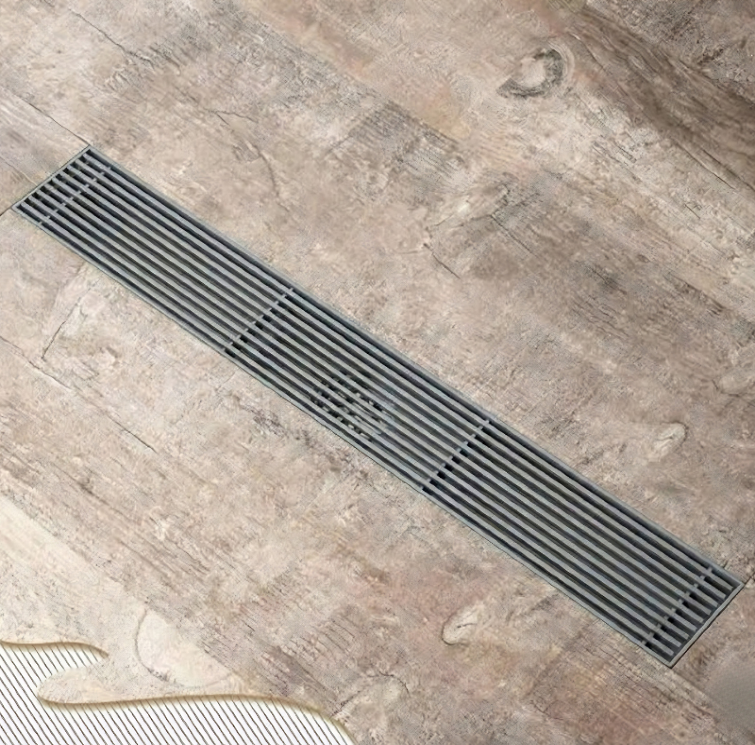 SS Bathroom Drain, 24x3 Inch Floor Drain, Matte Grey Drain, FT Net Drain, Stainless Steel Linear Drain, Shower Drain, Bathroom Floor Drain, Linear Floor Drain, Modern Bathroom Drain, Wet Room Drain, Grey Floor Drain,