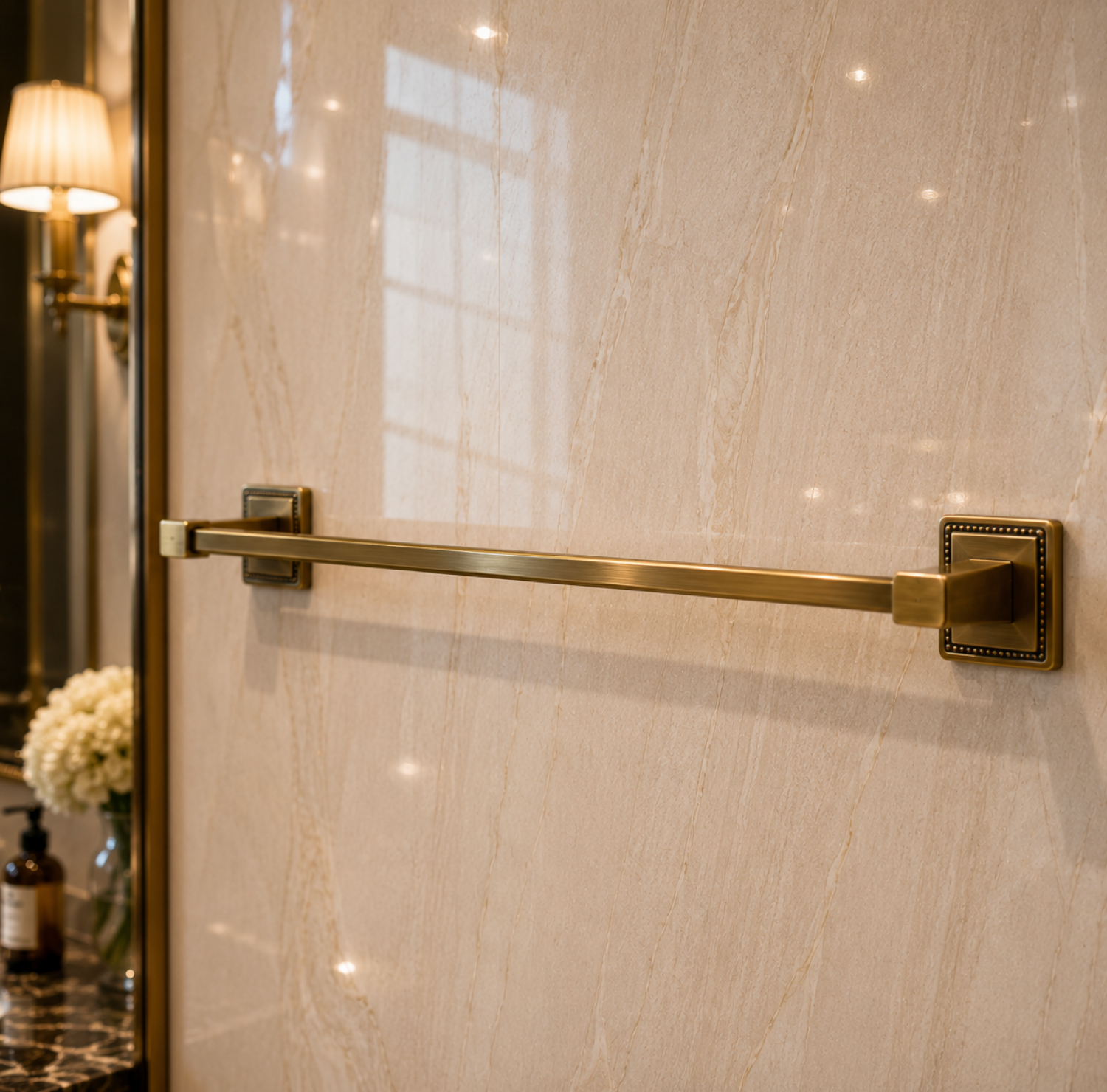 Dark Matte Golden Towel Rail, Single Towel Rail 25 Inch, Brass Towel Holder, Golden Towel Bar, Bathroom Towel Rail, Luxury Bathroom Accessories, Matte Gold Towel Rack, Wall Mounted Towel Rail, Premium Brass Towel Holder