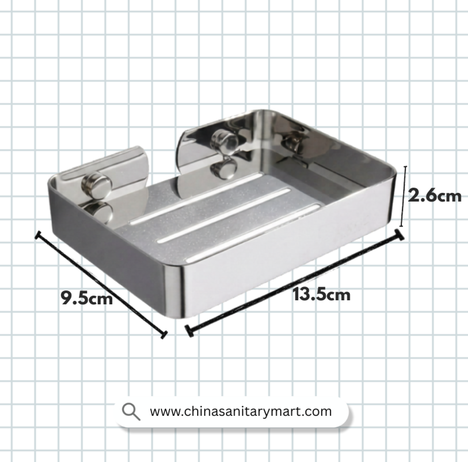 CH1001 SS Single Soap Case, SUS 304 Soap Case, Stainless Steel Soap Holder, Wall Mounted Soap Dish, Chrome Soap Case, Bathroom Soap Holder, SUS304 Bathroom Accessories, Stainless Steel Bathroom Fittings, Premium Soap Rack
