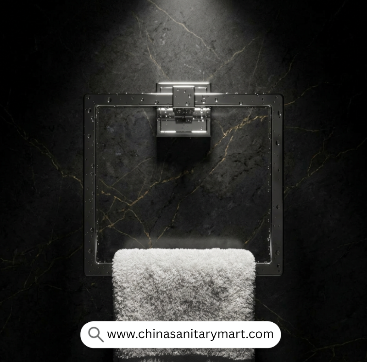 Towel Ring Square BA50006, Towel Ring, Square Towel Ring, Brass Towel Ring, Chrome Towel Holder, Bathroom Towel Ring, Wall Mounted Towel Ring, Premium Bathroom Accessories, Luxury Towel Holder, Brass Bathroom Hardware