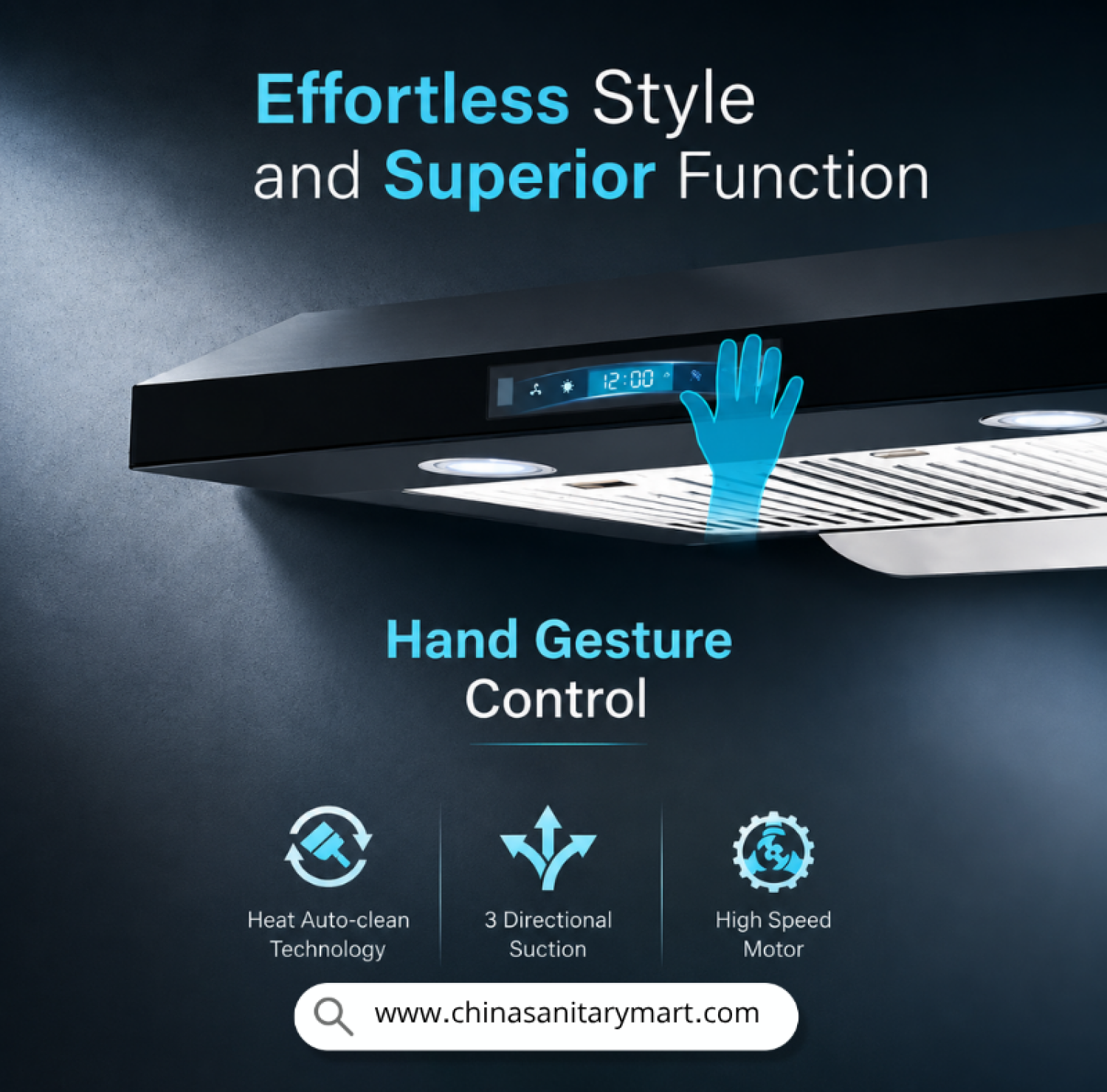 Dorfen DF-KH3A, Dorfen Kitchen Hood Price in Bangladesh, Kitchen Hood, Hand Gesture Control Kitchen Hood, Heat Auto Clean Hood, High Speed Motor Kitchen Hood, Dorfen Kitchen Appliances, ডরফেন কিচেন হুড, অটো ক্লিন কিচেন হুড, কিচেন চিমনি