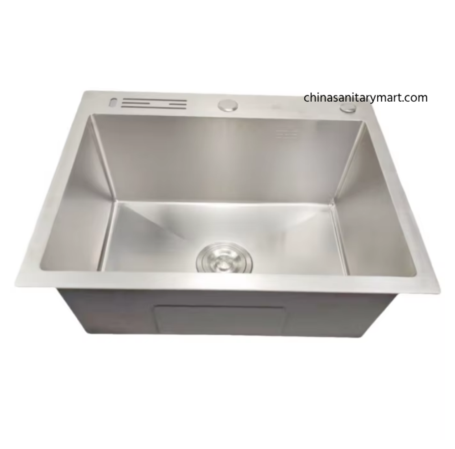 18×24 Inch SS Matte Silver Color Handmade Single Bowl Kitchen Sink made from premium SUS304 stainless steel with a brushed matte finish, deep bowl, telescopic dish basket, soap dispenser, knife holder, premium strainer waste.