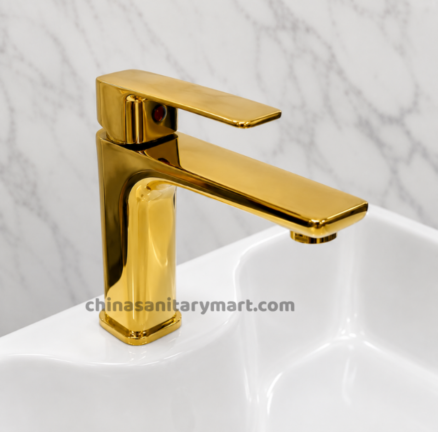 6 inch golden basin mixer,SS golden basin mixer,mirror gold basin mixer,golden basin faucet,stainless steel basin mixer,SS basin faucet,single lever basin mixer,deck mount basin mixer,bathroom basin tap,China Sanitary Mart