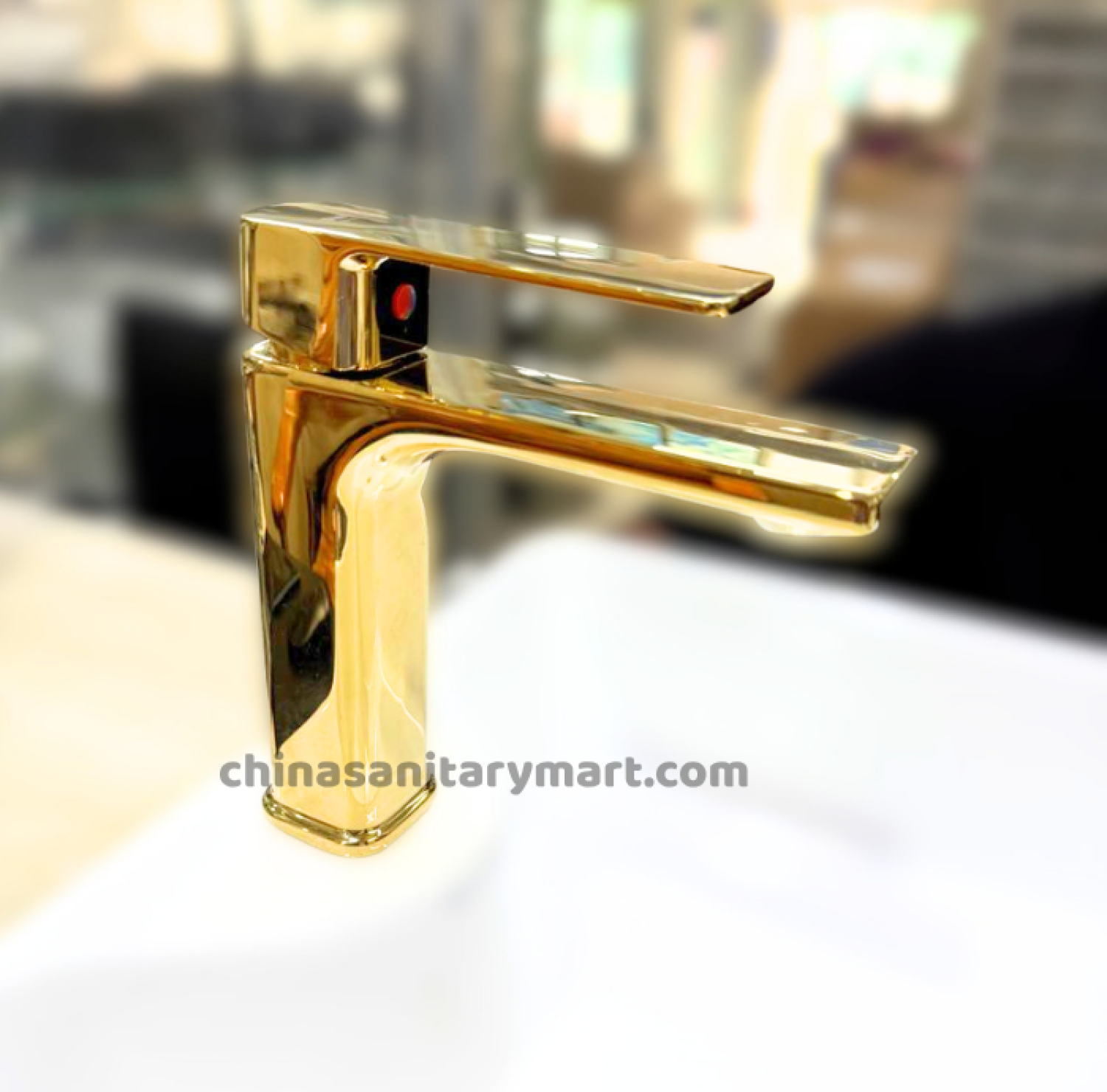 6 inch golden basin mixer,SS golden basin mixer,mirror gold basin mixer,golden basin faucet,stainless steel basin mixer,SS basin faucet,single lever basin mixer,deck mount basin mixer,bathroom basin tap,China Sanitary Mart