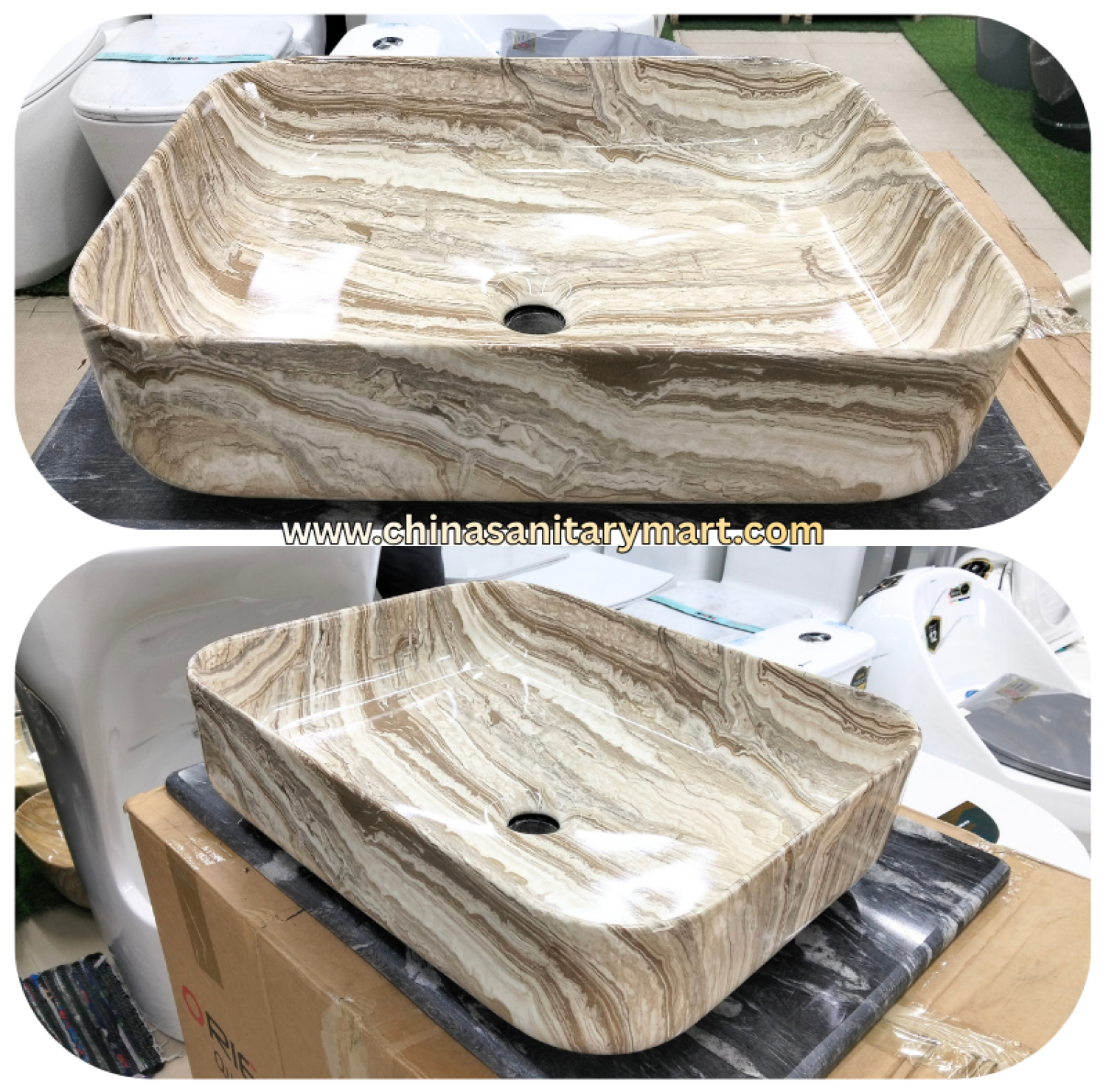 20x15 top basin,AR-AB-8208-D5 top basin,grey vines pattern basin,square shape art basin,ceramic counter top basin,designer wash basin,luxury bathroom basin,premium top basin,China Sanitary Mart,Bangladesh