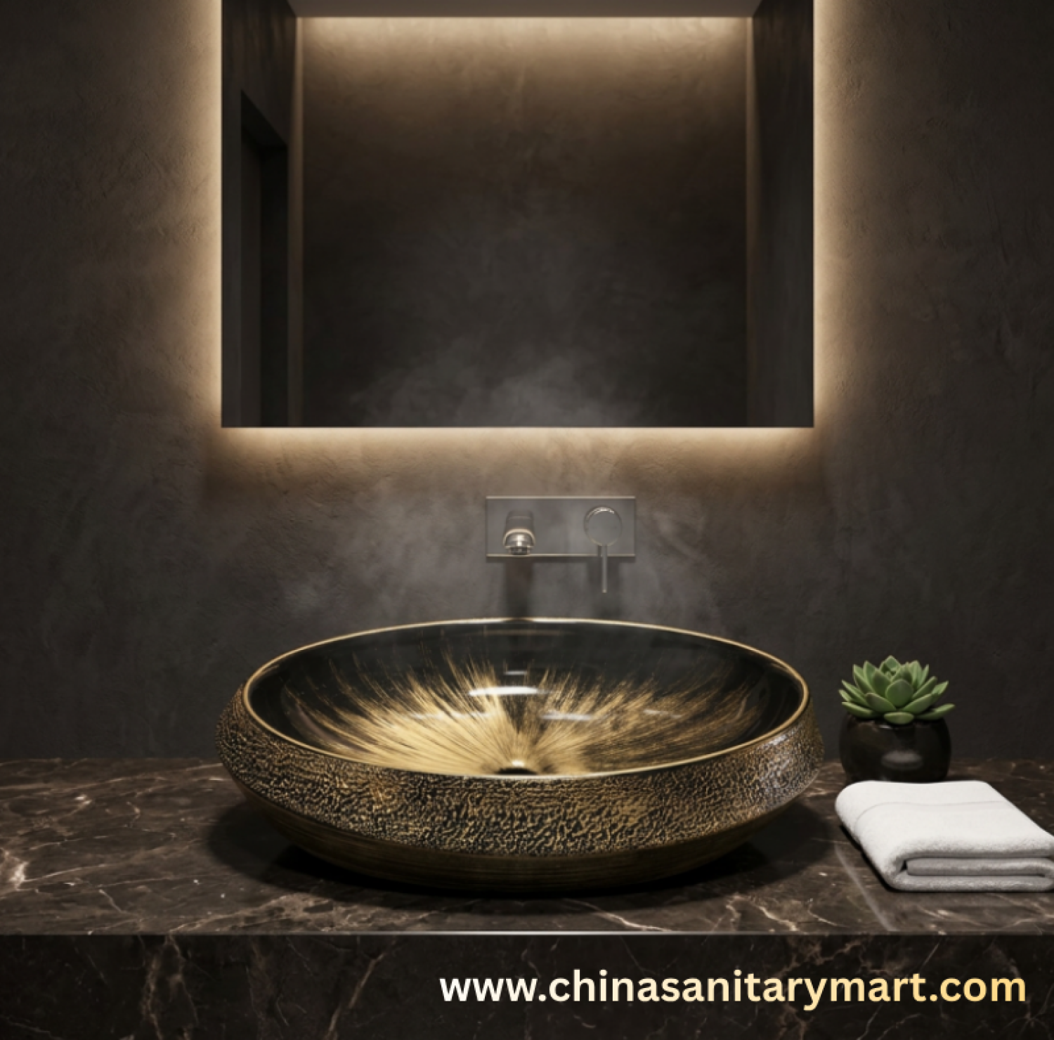 24x16 black gold basin,oval shape top basin,black pupil pattern basin,golden art wash basin,designer ceramic basin,counter top wash basin,premium bathroom basin,luxury top basin,China Sanitary Mart,Bangladesh