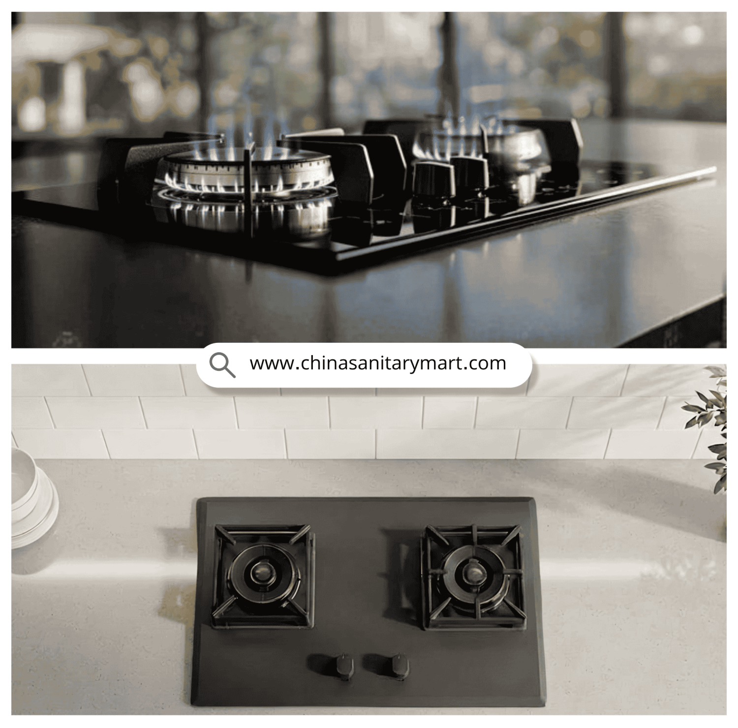 Black & Decker  2 Burners  Ceramic Panel  Matt Black  Gas Stove  Kitchen Appliances  Safety Device  China Sanitary Mart
