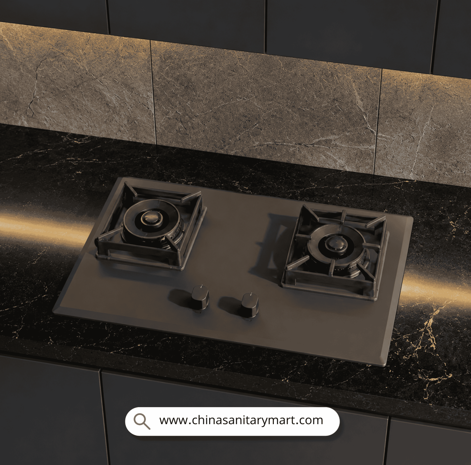 Black & Decker  2 Burners  Ceramic Panel  Matt Black  Gas Stove  Kitchen Appliances  Safety Device  China Sanitary Mart