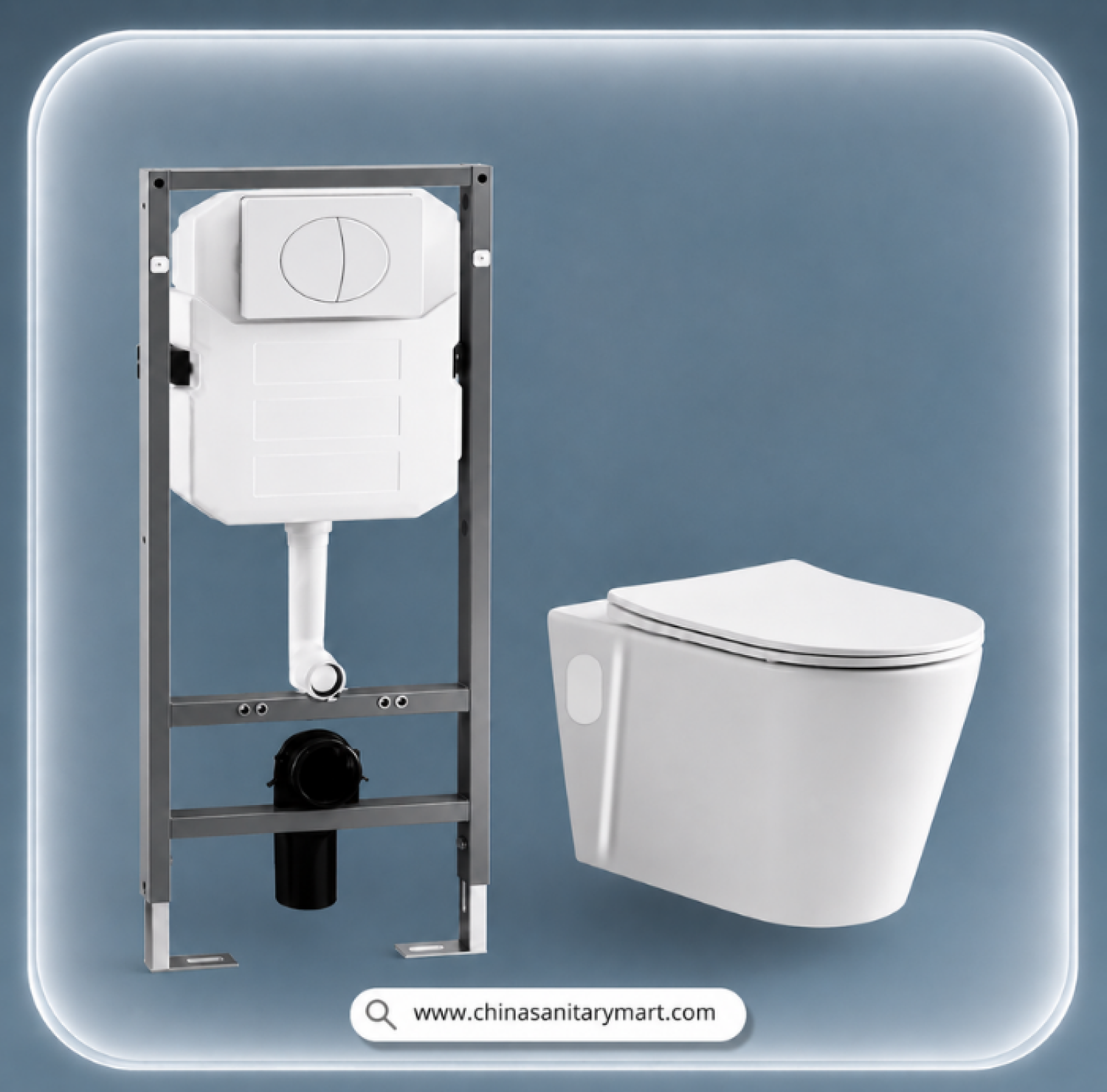 Marquis commode, wall hung toilet, luxury wall mounted commode, modern bathroom sanitary ware, premium ceramic toilet, China Sanitary Mart, space saving commode, white wall hung toilet, minimalist bathroom fittings