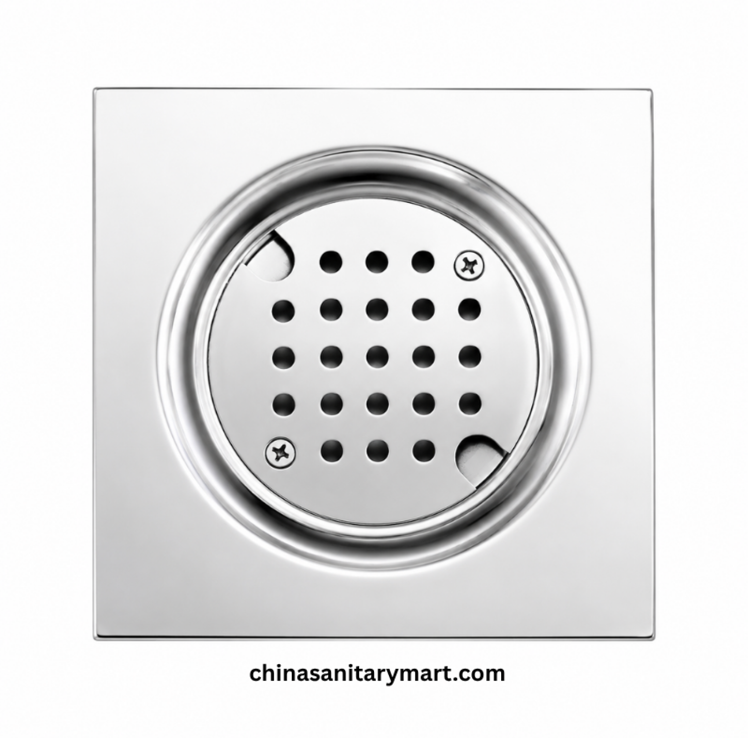 6x6 Inch FD-1772 Nushan Round Cover Bathroom Floor Drain, Nushan floor drain, round cover drain, chrome bathroom drain, square shower floor drain