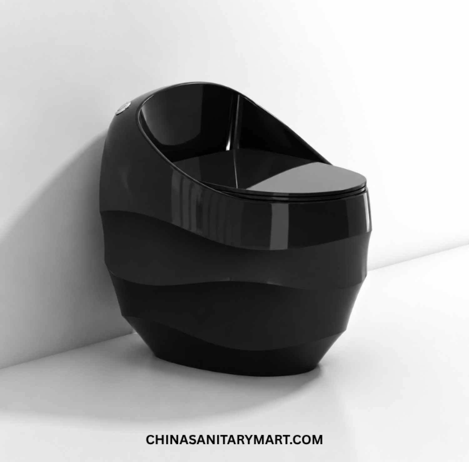 Black Marble Shed Wave D Commode 26x19x24 Inch, Black D Shape Commode, Black Marble Toilet Commode, Shed Wave Commode