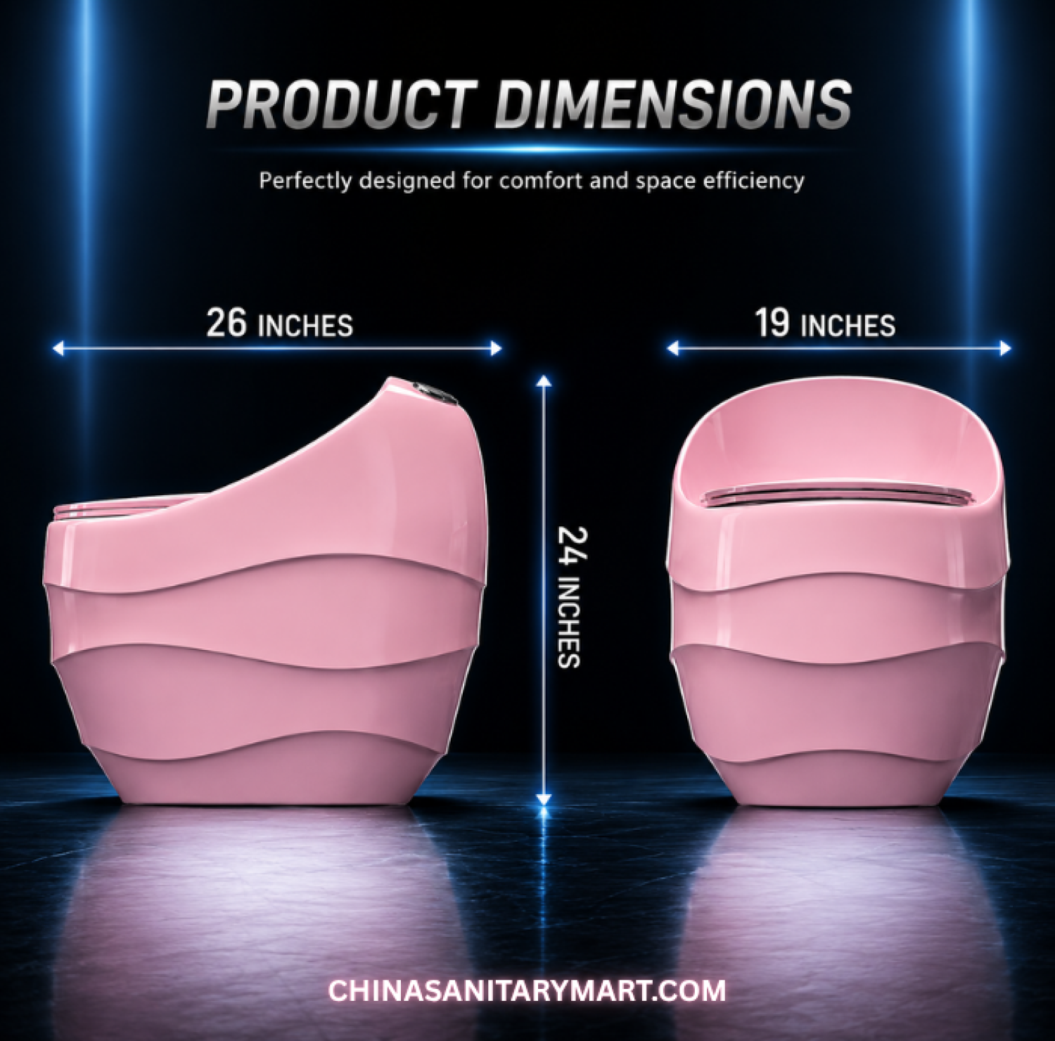 Pink Marble Shed Wave D Commode 26x19x24 Inch, Pink D Shape Commode, Pink Marble Toilet Commode, Pink Shed Wave Commode