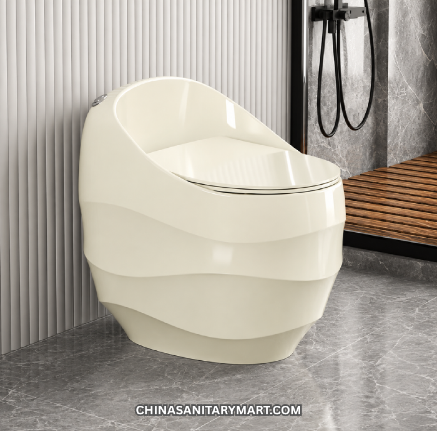 Offwhite Marble Shed Wave D Commode 26x19x24 Inch, Offwhite D Shape Commode, Offwhite Marble Toilet Commode, Shed Wave Commode