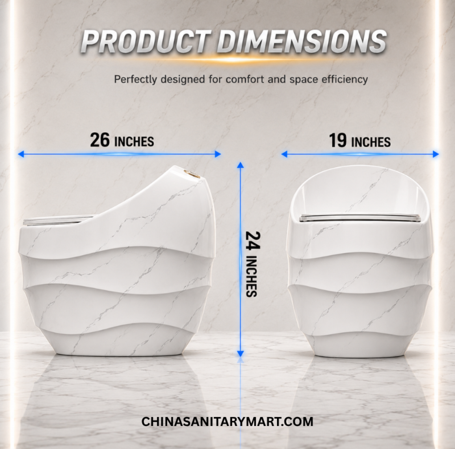 3048M White Marble Shade Egg Shape Tornado Jet Flush High Wave D Commode, 3048M white marble commode, egg shape high wave D commode, tornado jet flush one piece commode