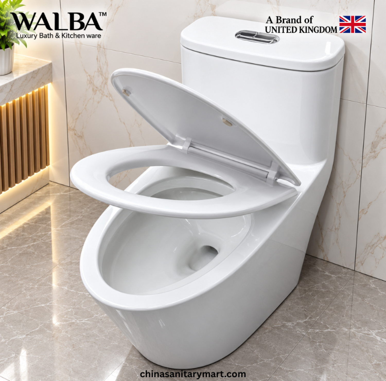 Walba Commode 211, Walba 211 Siphonic Jet Flush Commode, Walba One Piece Toilet, White One Piece Commode, Modern Toilet