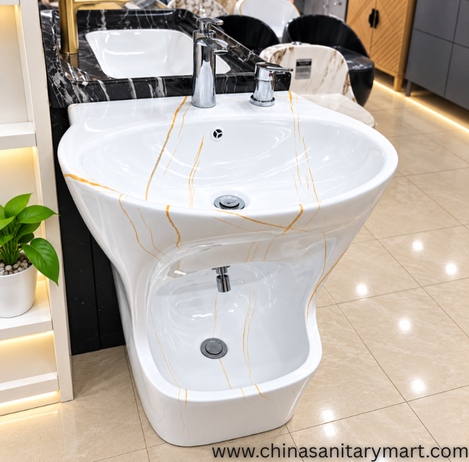 White Marble Shade Ozu Basin 600M2, white marble ozu basin, luxury ozu basin, ceramic ozu basin, marble basin, bathroom basin
