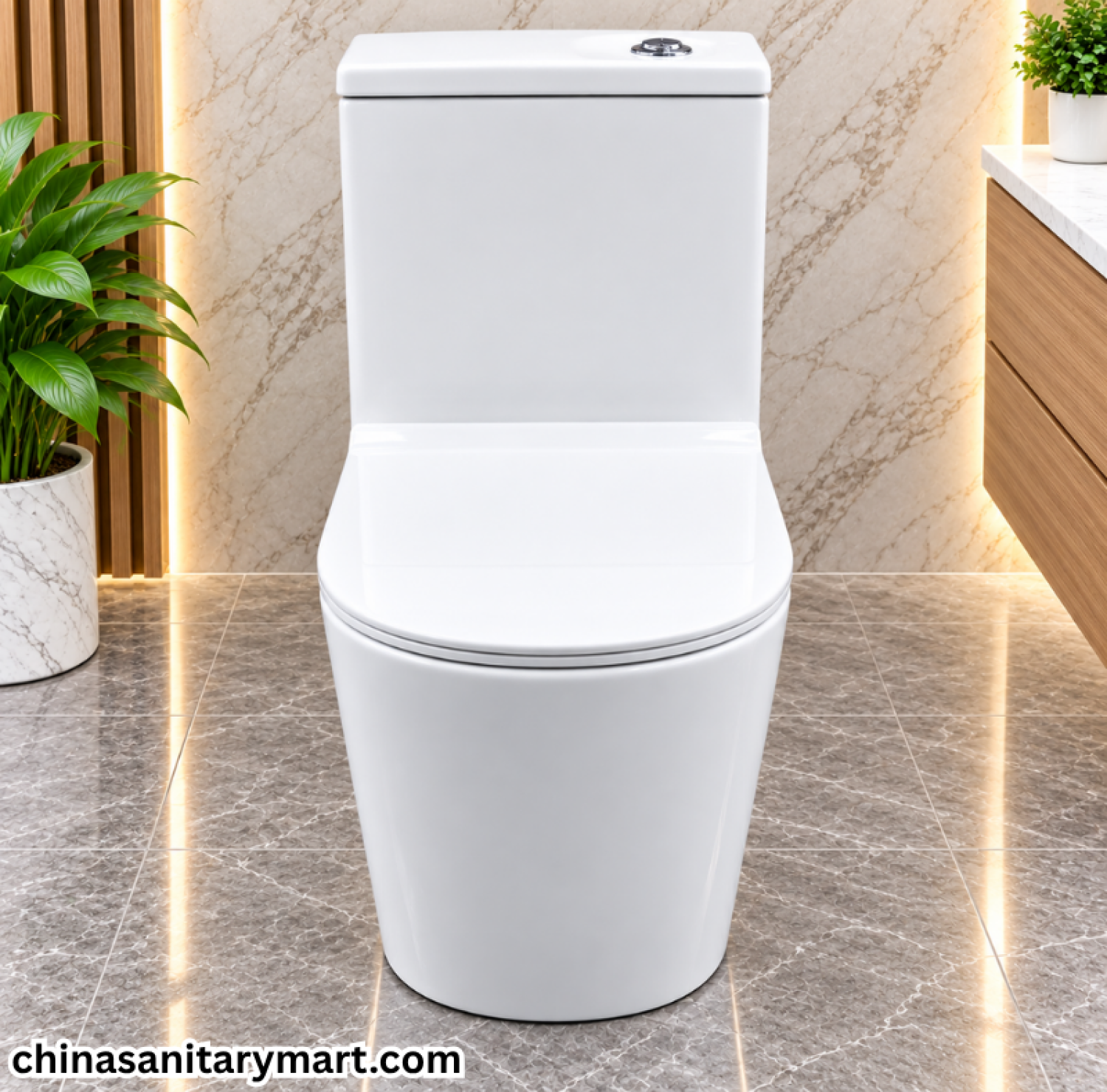 IS-T963 white one piece commode, tornado jet flush toilet, modern white commode, IS-T963 bathroom toilet