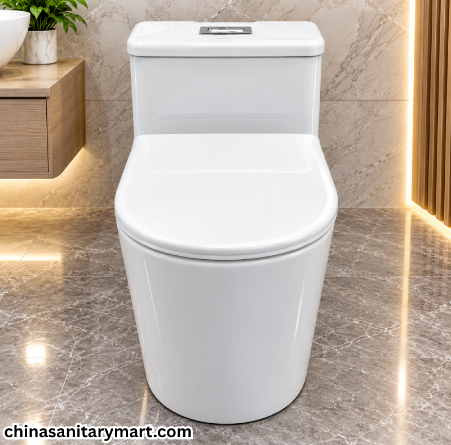 IS-WM969 white one piece commode, tornado jet flush toilet, modern white toilet, IS-WM969 bathroom commode