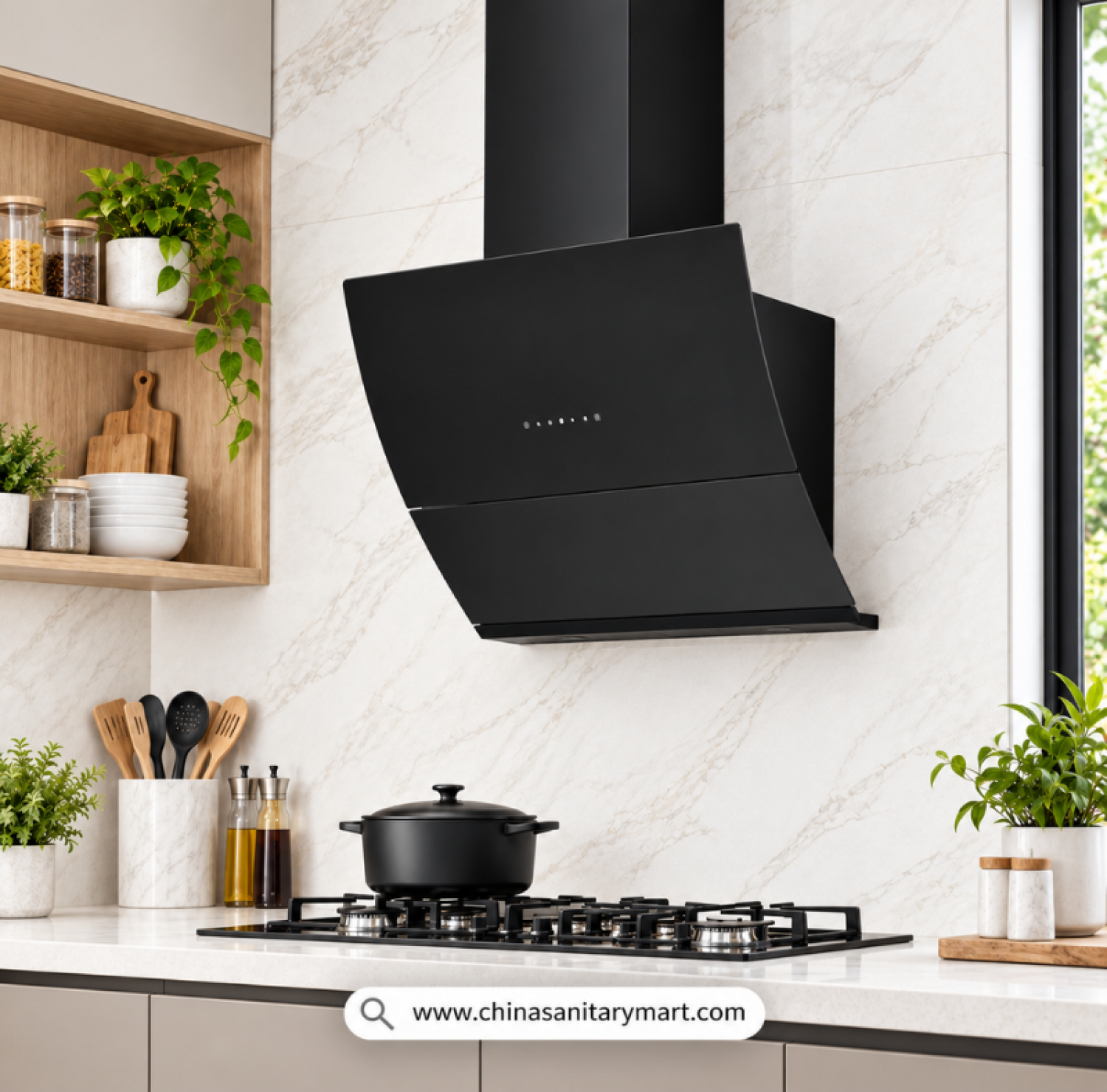DORFEN DF-KH2A, 36 Inch Kitchen Hood BD, Dorfen Kitchen Chimney, Heavy Duty Exhaust Hood, China Sanitary Mart Kitchen Appliances, 90cm Kitchen Hood, Touch Control Chimney, Stainless Steel Baffle Filter.