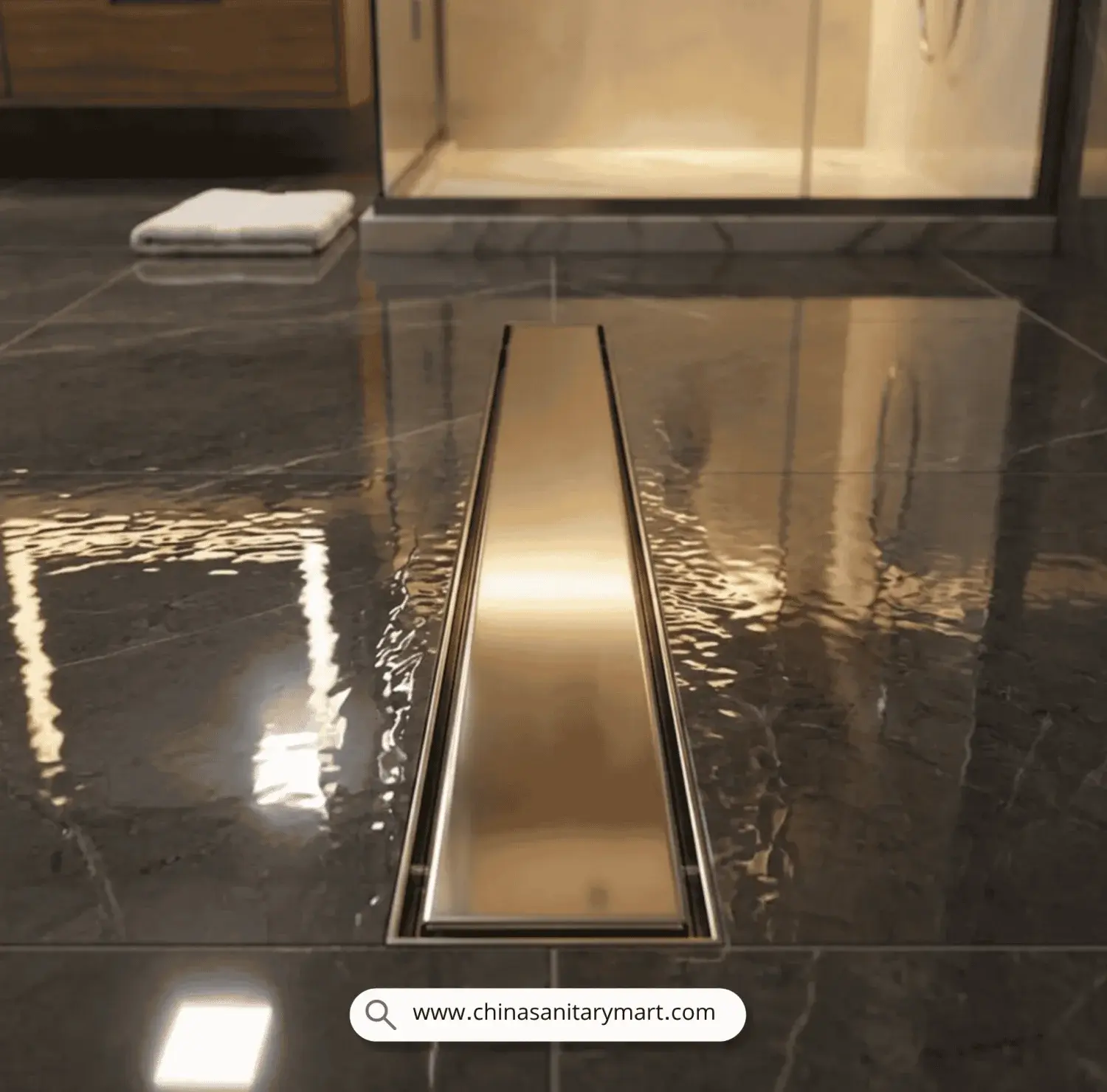 16x3 Inch Floor Drain, SS Tiles Cover Drain, Stainless Steel Floor Drain, Middle Hole Drain, Linear Drain, Tile Insert Drain, Concealed Floor Drain, Shower Drain, Bathroom Drain Cover, Wet Room Drain, Floor Waste Drain, Modern Floor Drain,