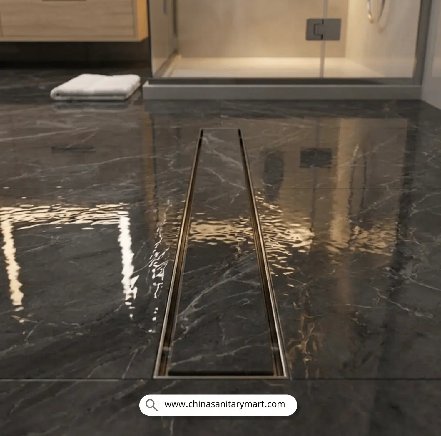 16x3 Inch Floor Drain, SS Tiles Cover Drain, Stainless Steel Floor Drain, Middle Hole Drain, Linear Drain, Tile Insert Drain, Concealed Floor Drain, Shower Drain, Bathroom Drain Cover, Wet Room Drain, Floor Waste Drain, Modern Floor Drain,