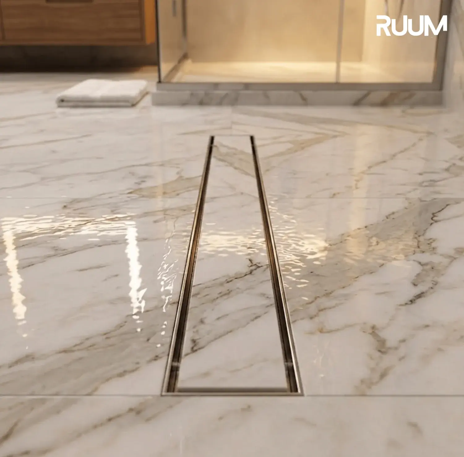 16x3 Inch Floor Drain, SS Tiles Cover Drain, Stainless Steel Floor Drain, Middle Hole Drain, Linear Drain, Tile Insert Drain, Concealed Floor Drain, Shower Drain, Bathroom Drain Cover, Wet Room Drain, Floor Waste Drain, Modern Floor Drain,