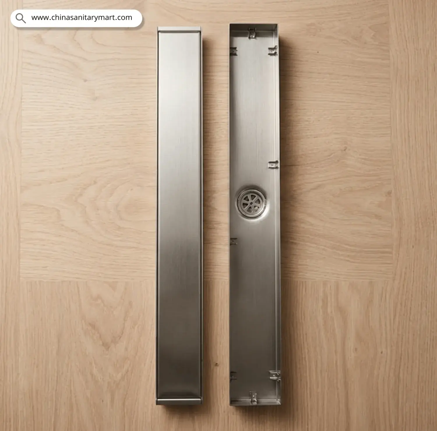 16x3 Inch Floor Drain, SS Tiles Cover Drain, Stainless Steel Floor Drain, Middle Hole Drain, Linear Drain, Tile Insert Drain, Concealed Floor Drain, Shower Drain, Bathroom Drain Cover, Wet Room Drain, Floor Waste Drain, Modern Floor Drain,