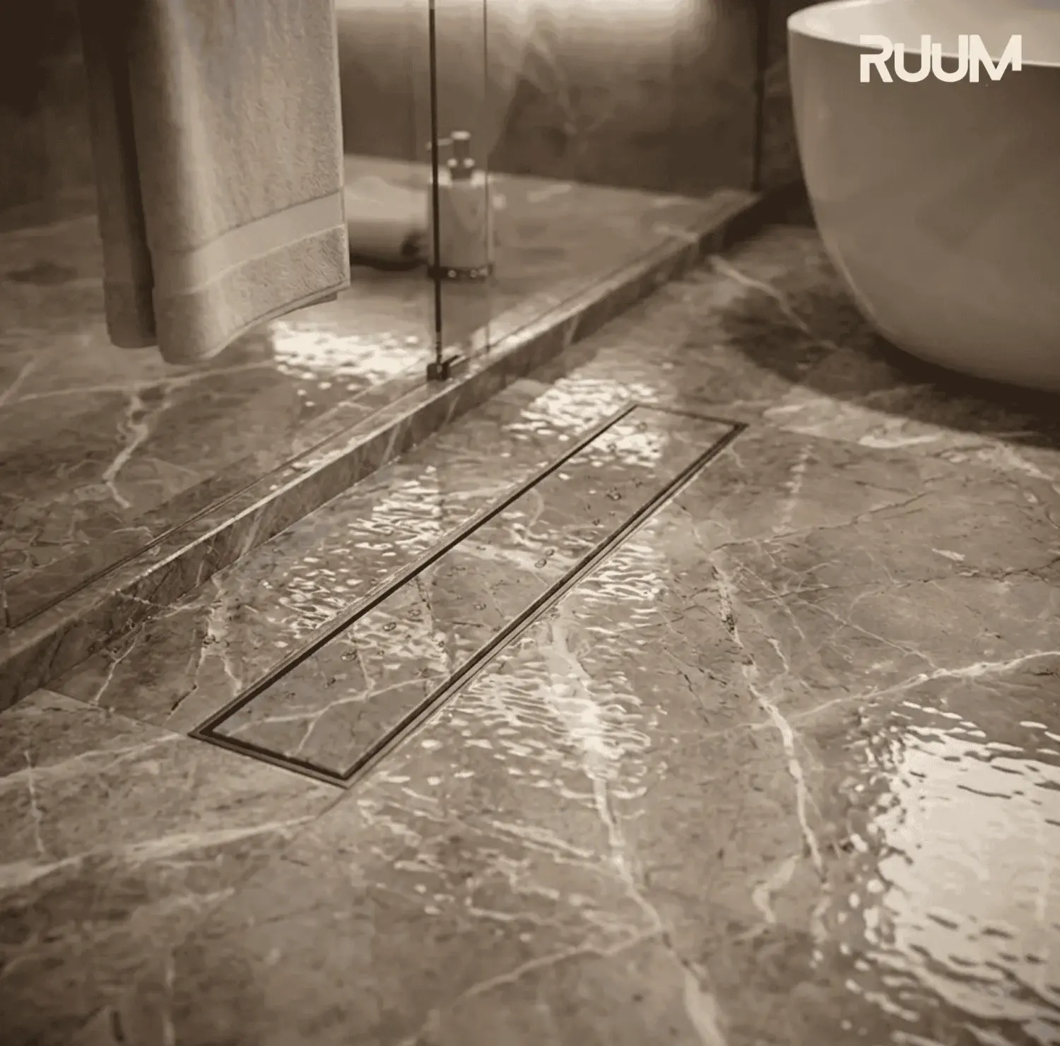 12/3 Inch Floor Drain, Gun Metal Floor Drain, Side Hole Drain, Linear Drain, Stainless Steel Drain, Tile Insert Drain, Tiles Cover Drain, Shower Drain, Bathroom Floor Drain, Concealed Drain Cover, Premium Drain Channel, Luxury Bathroom Drain,