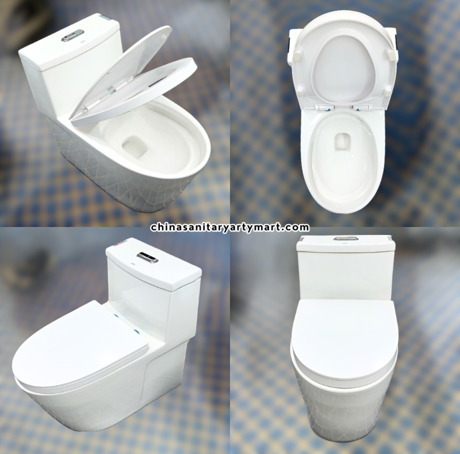 IS-3822 Tornado Jet Flush commode, IS-3822 white one piece toilet, Tornado and Jet Flush toilet, modern white commode, one piece bathroom toilet