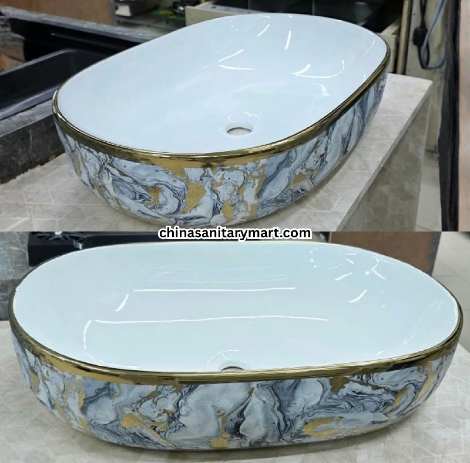Table Top Basin, Designer Basin, Premium Wash Basin, Luxury Bathroom Accessories, Modern Wash Basin, Counter Basin, Oval Basin, 24x17 Inch Basin