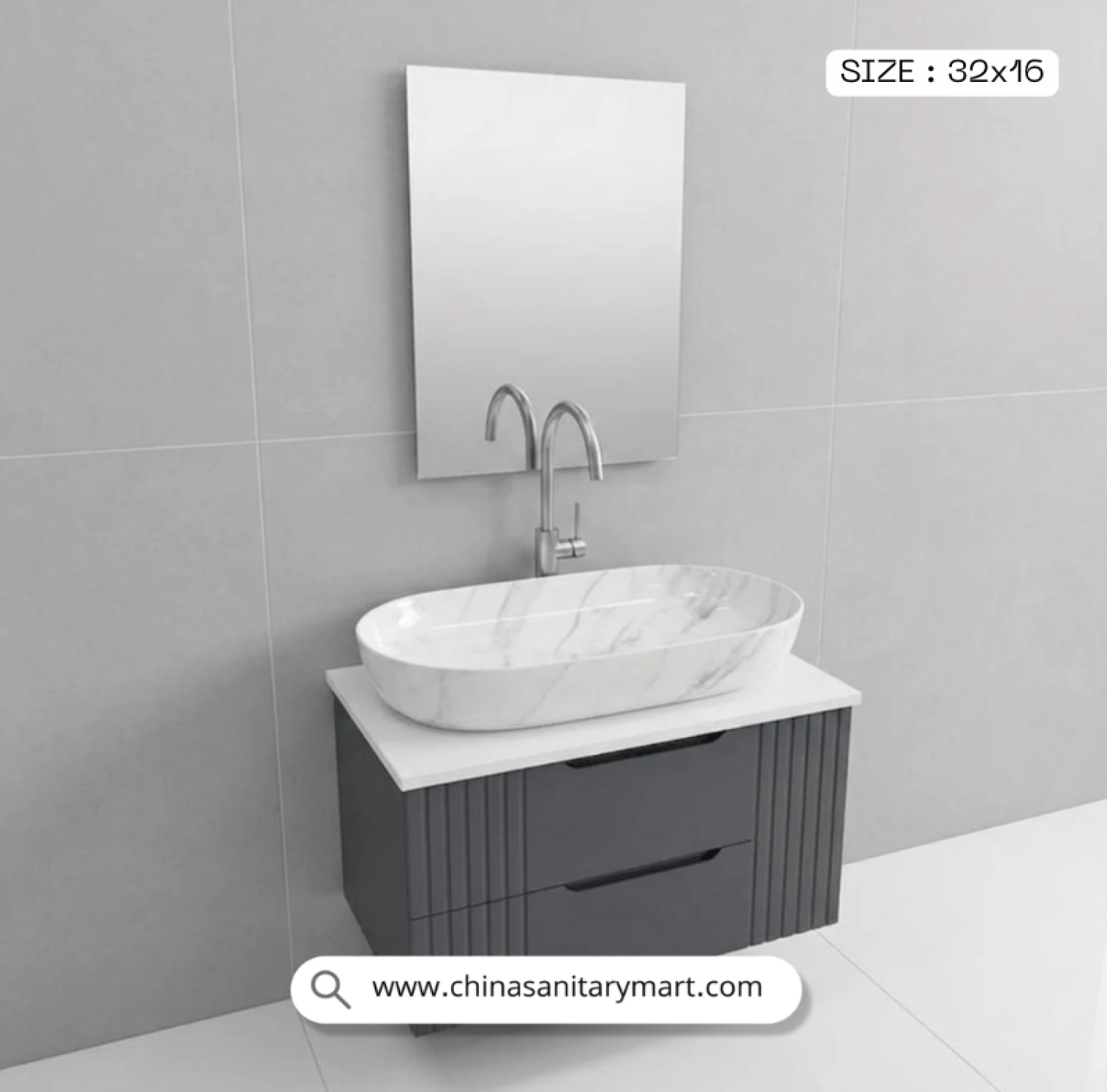 32x16 inch matte white marble shed top basin, white marble countertop basin, large white wash basin, marble vein top basin, modern luxury bathroom basin