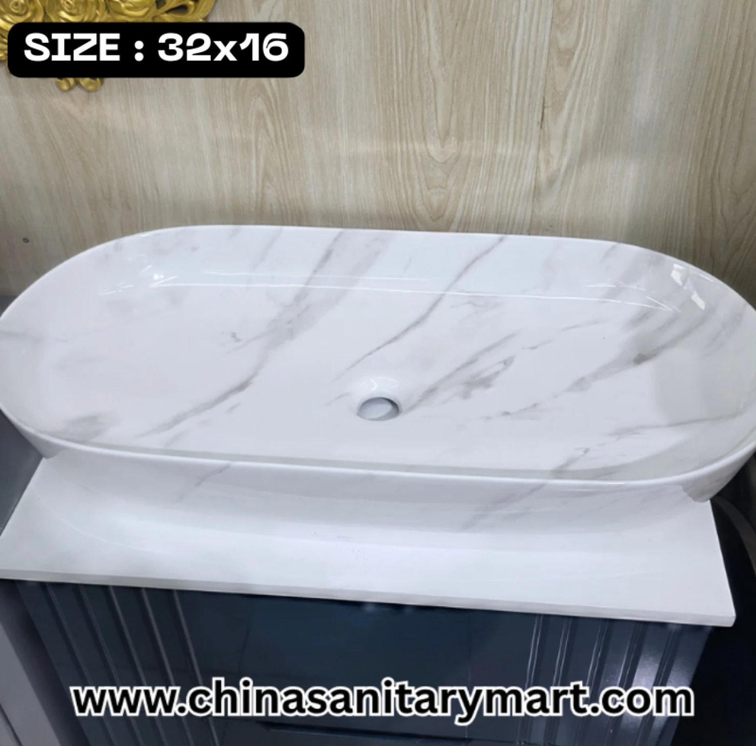 32x16 inch matte white marble shed top basin, white marble countertop basin, large white wash basin, marble vein top basin, modern luxury bathroom basin