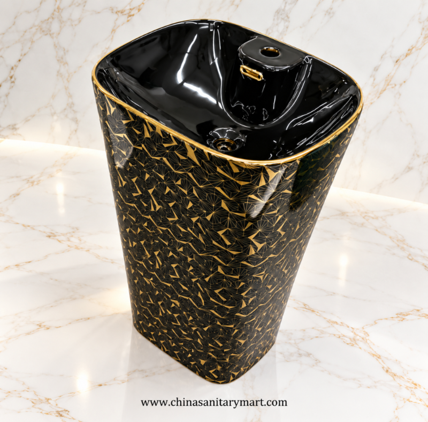 15x18 inch black golden drum basin, black gold countertop basin, luxury drum wash basin, black golden designer basin, modern bathroom drum basin