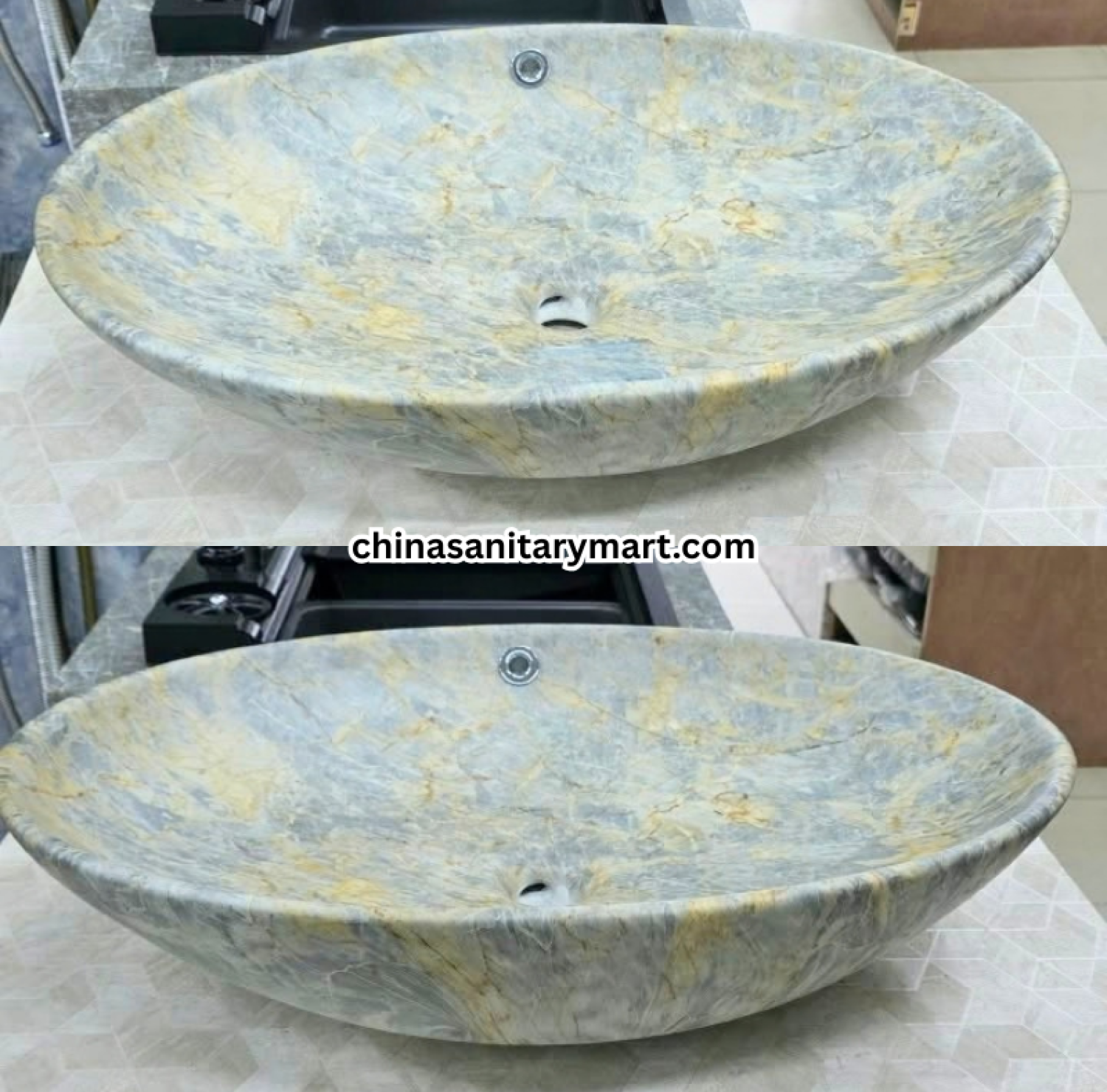 A034B art top basin, grey golden marble style basin, artistic oval countertop basin, designer wash basin, natural stone style bathroom basin