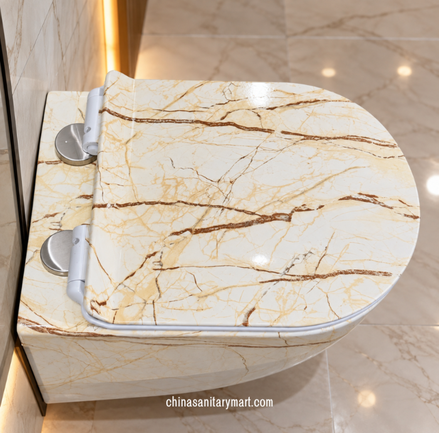 Ori marble shed commode, Tornado Washdown toilet, marble finish toilet, cream marble commode, designer bathroom commode, marble pattern toilet