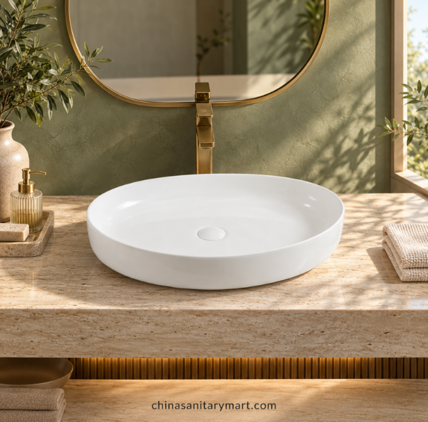 W-8307 premium ceramic countertop basin, 26x16x5 inch wash basin, modern ceramic top basin, bathroom vanity basin, premium countertop wash basin Bangladesh