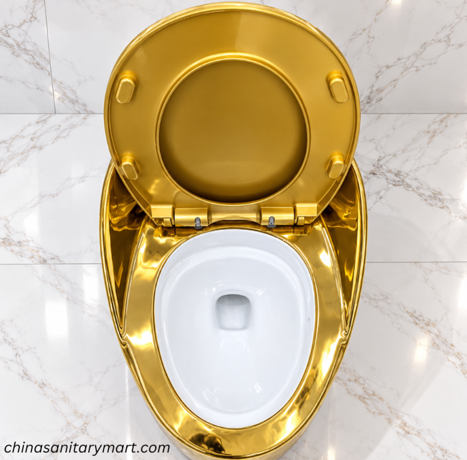 Ori 3047G-5 Tornado and Jet Flush commode, golden designer toilet, gold and marble pattern commode, luxury bathroom toilet, premium golden commode Bangladesh